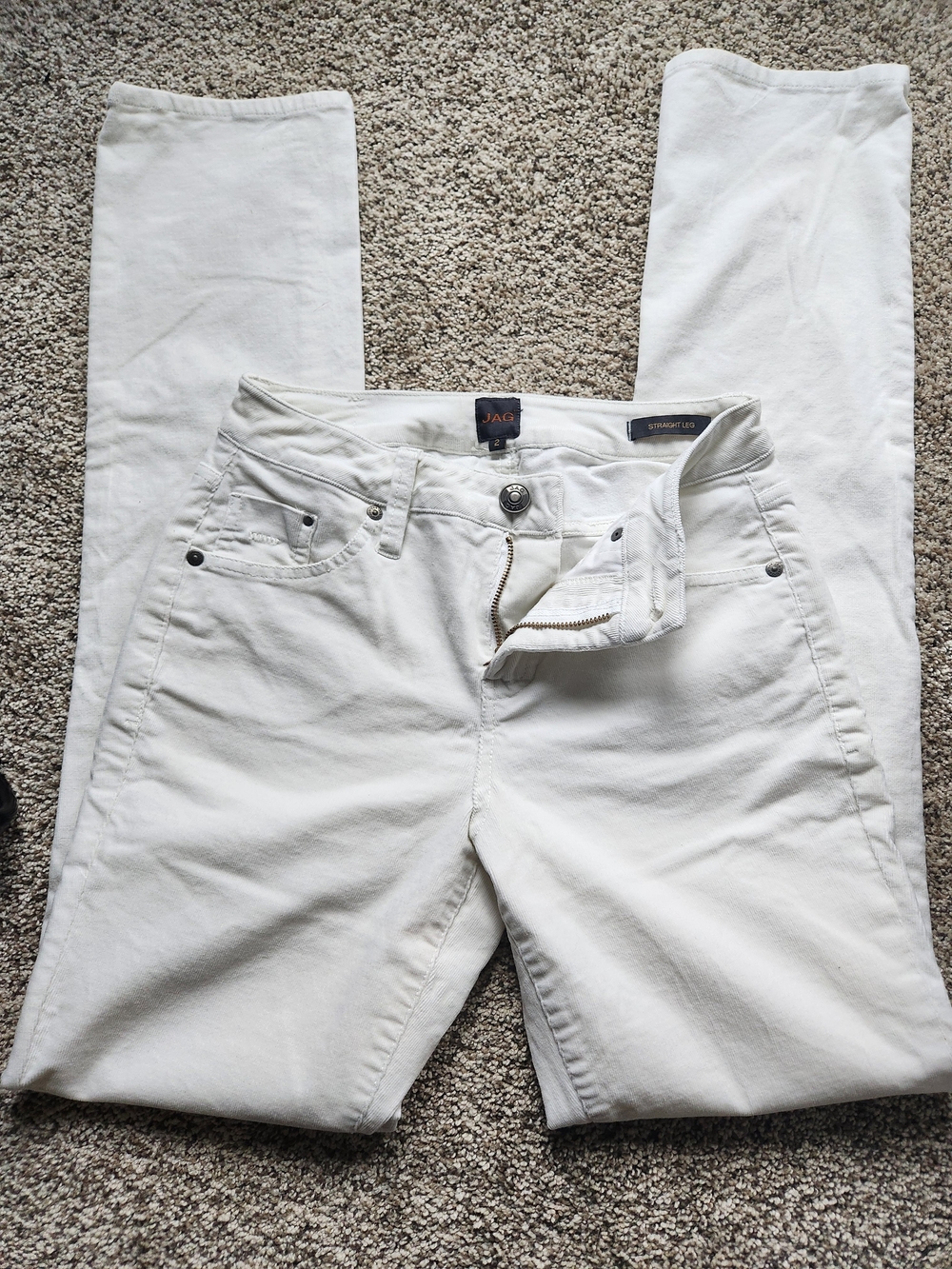 Jag Jeans White Straight Leg Women’s Jeans - Clean Mid Rise